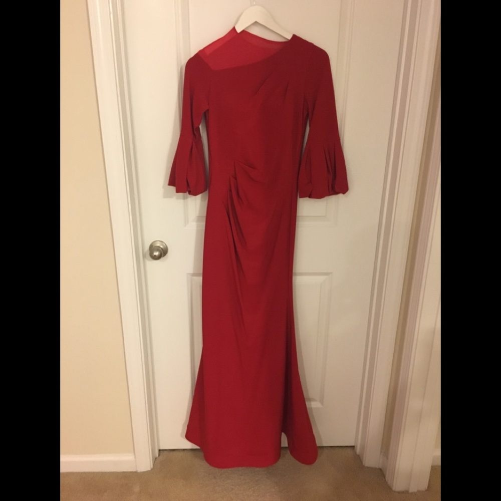 Betsy & Adam Red Evening Dress